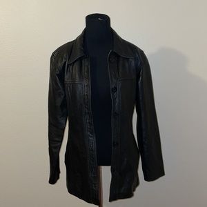 VINTAGE LUIS ALVEAR LEATHER BUTTON DOWN JACKET